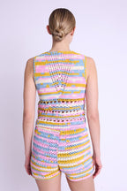 Debardeur Col Rd Crochet - Babyblue