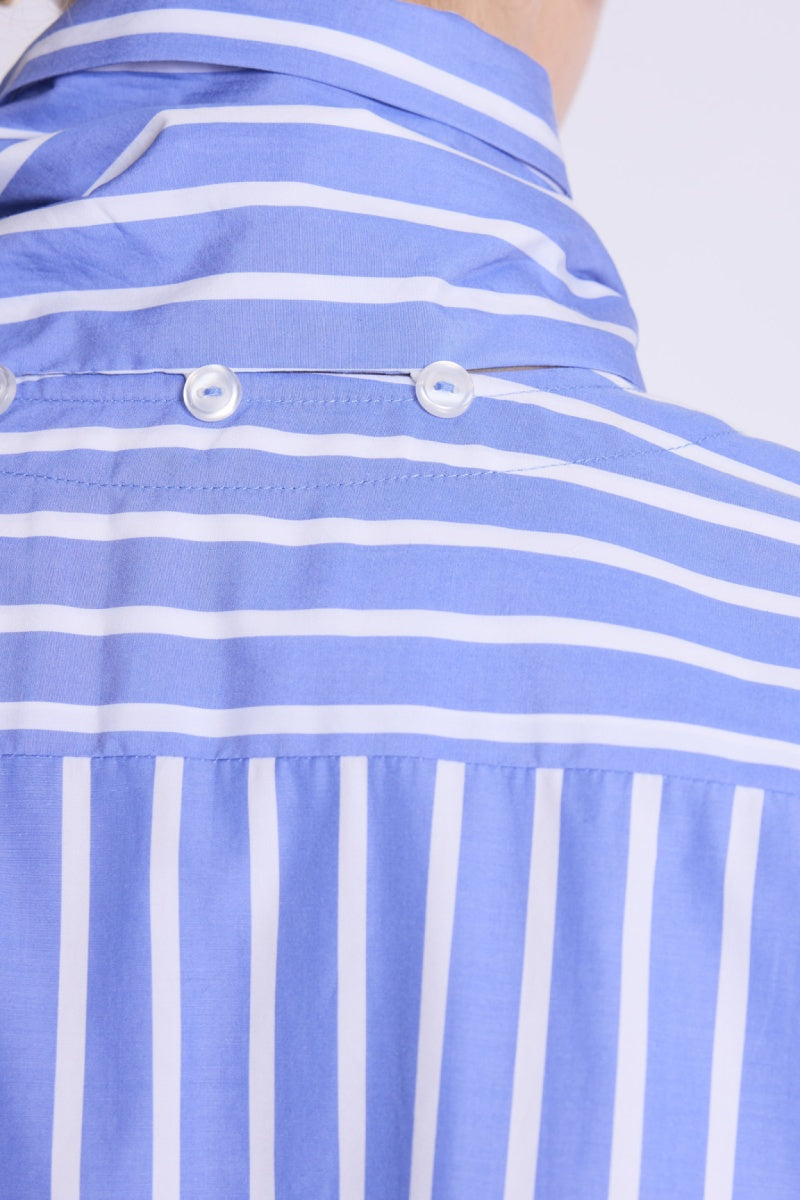 Chemise Rayee Col Amovible - Blue