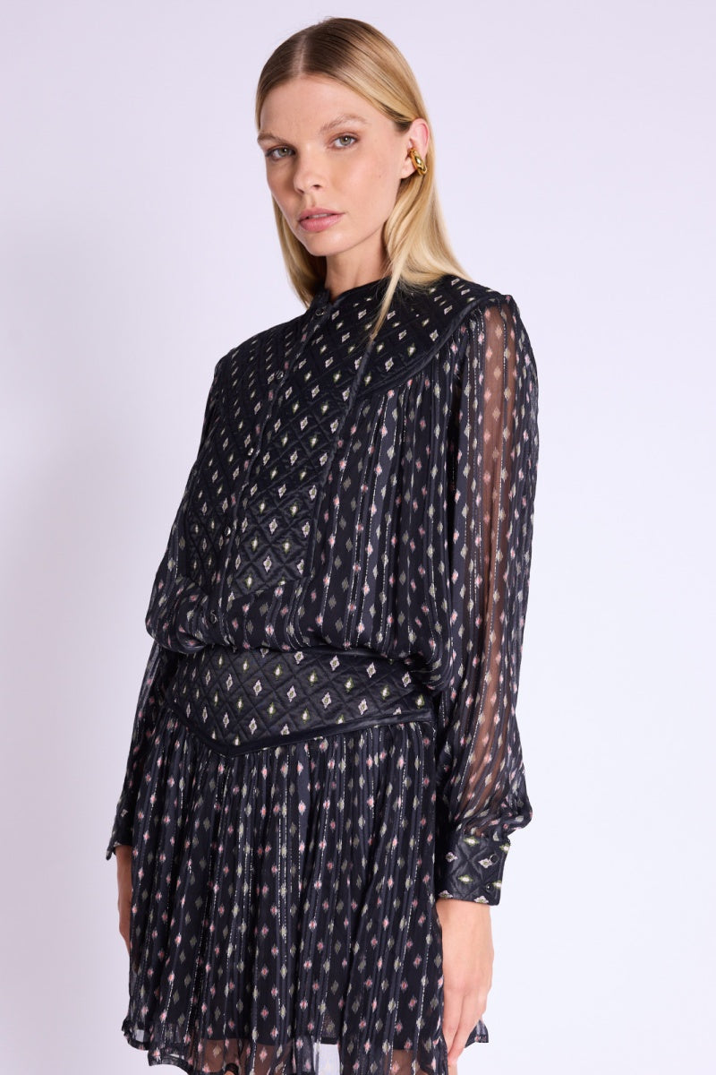 Jupe Courte Decoupe Matelassee - Losali Print
