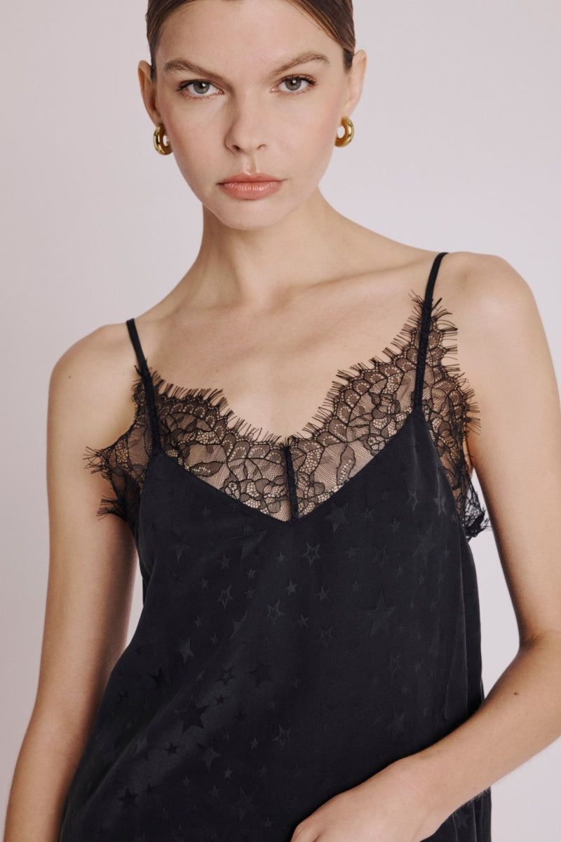 Robe Bretelle Dentelle - Black
