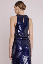 Top Sans Manche A Sequins - Purple