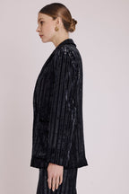 Veste Droite Poche - Stripeburnoutblack