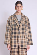 Blazer Simpriméle Oversized - Check Lurex Print