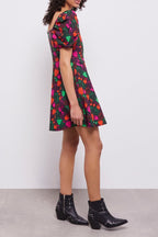 The Kooples - Robe Courte - Orange Et Volet - Femme