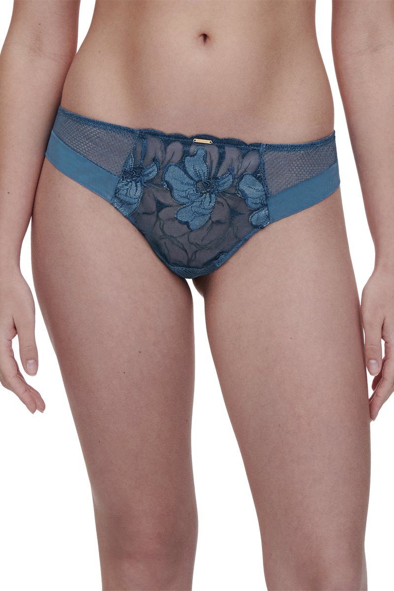 Tanga Fleurs Si - Bleu Jeans