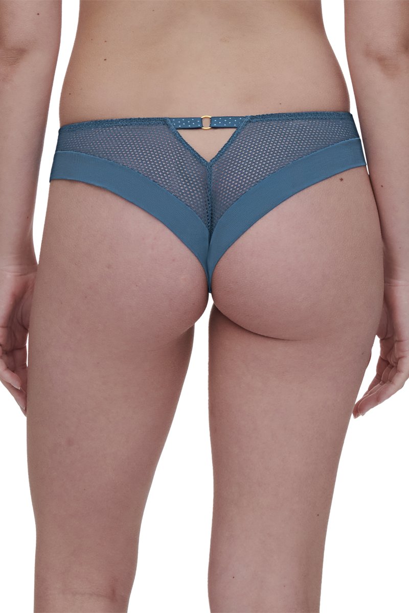 Tanga Fleurs Si - Bleu Jeans