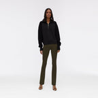 Pull with colored neck in ribbed layers - Black - Woman