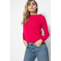Pull Col Bateau Dos Ouvert Leslie Fushia, 100% Cachemire, 2 Fils, Jersey - Femme - Perfect Cashmere - The Bradery