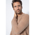 Pull Col Rond Blake Camel, Jersey, 100% Cachemire, 2 Fils - Homme - Perfect Cashmere - The Bradery