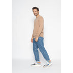 Pull Col Rond Blake Camel, Jersey, 100% Cachemire, 2 Fils - Homme - Perfect Cashmere - The Bradery
