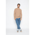 Pull Col Rond Blake Camel, Jersey, 100% Cachemire, 2 Fils - Homme - Perfect Cashmere - The Bradery