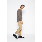 Pull Col Rond Blake Taupe, Jersey, 100% Cachemire, 2 Fils - Homme - Perfect Cashmere - The Bradery