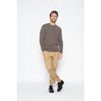 Pull Col Rond Blake Taupe, Jersey, 100% Cachemire, 2 Fils - Homme - Perfect Cashmere - The Bradery