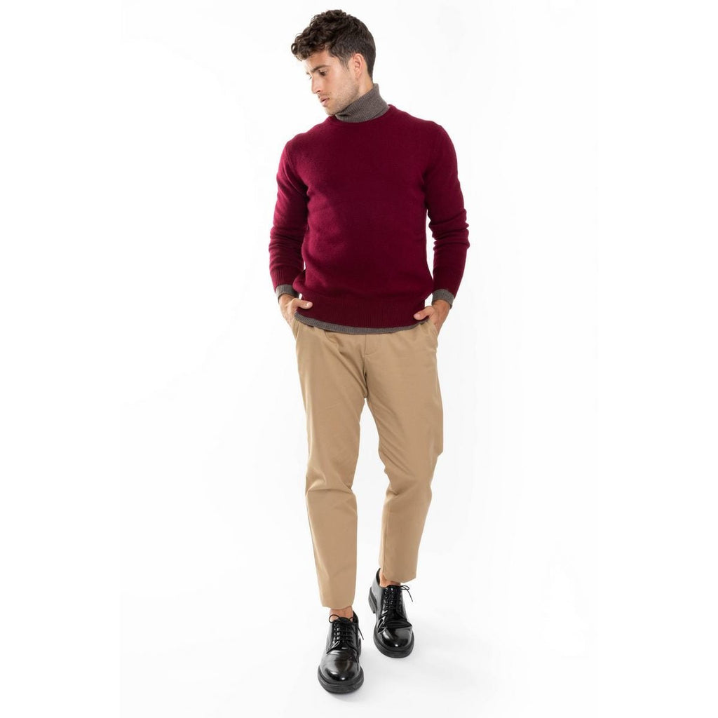 Pull Col Rond Eden Bourgogne, Jersey, 320 Gr, 100% Cachemire, 4 Fils - Homme - Perfect Cashmere - The Bradery