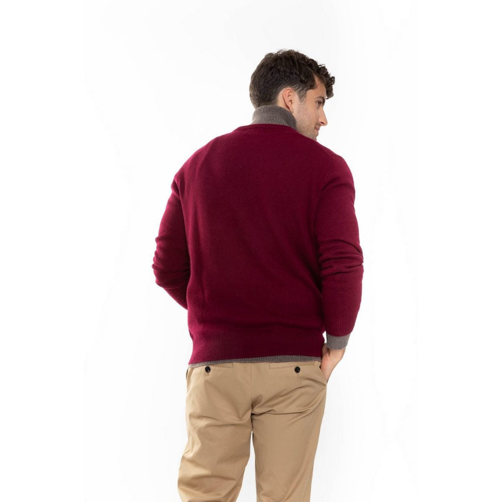 Pull Col Rond Eden Bourgogne, Jersey, 320 Gr, 100% Cachemire, 4 Fils - Homme - Perfect Cashmere - The Bradery