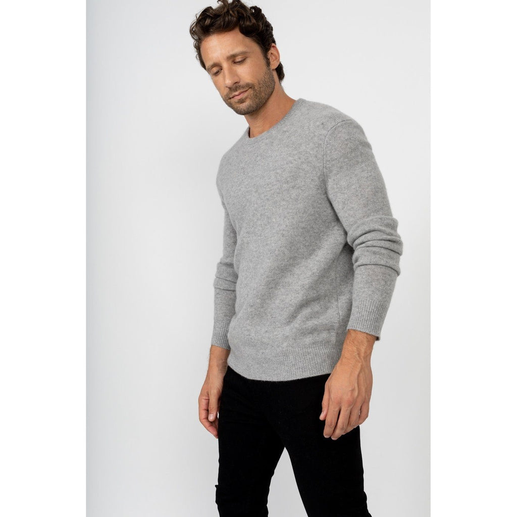 Pull Col Rond Eden Gris Chine, 100% Cachemire, 4 Fils, Jersey, 320Gr - Homme - Perfect Cashmere - The Bradery