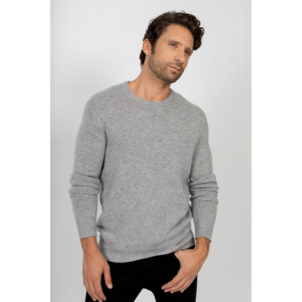 Pull Col Rond Eden Gris Chine, 100% Cachemire, 4 Fils, Jersey, 320Gr - Homme - Perfect Cashmere - The Bradery