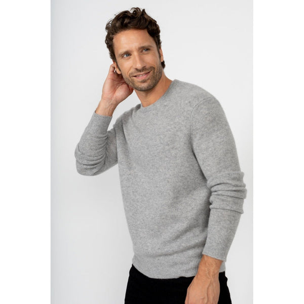 Pull Col Rond Eden Gris Chine, 100% Cachemire, 4 Fils, Jersey, 320Gr - Homme - Perfect Cashmere - The Bradery
