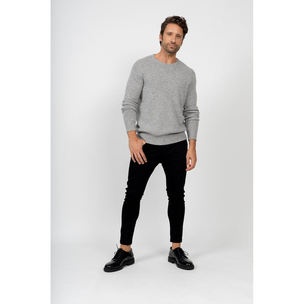 Pull Col Rond Eden Gris Chine, 100% Cachemire, 4 Fils, Jersey, 320Gr - Homme - Perfect Cashmere - The Bradery