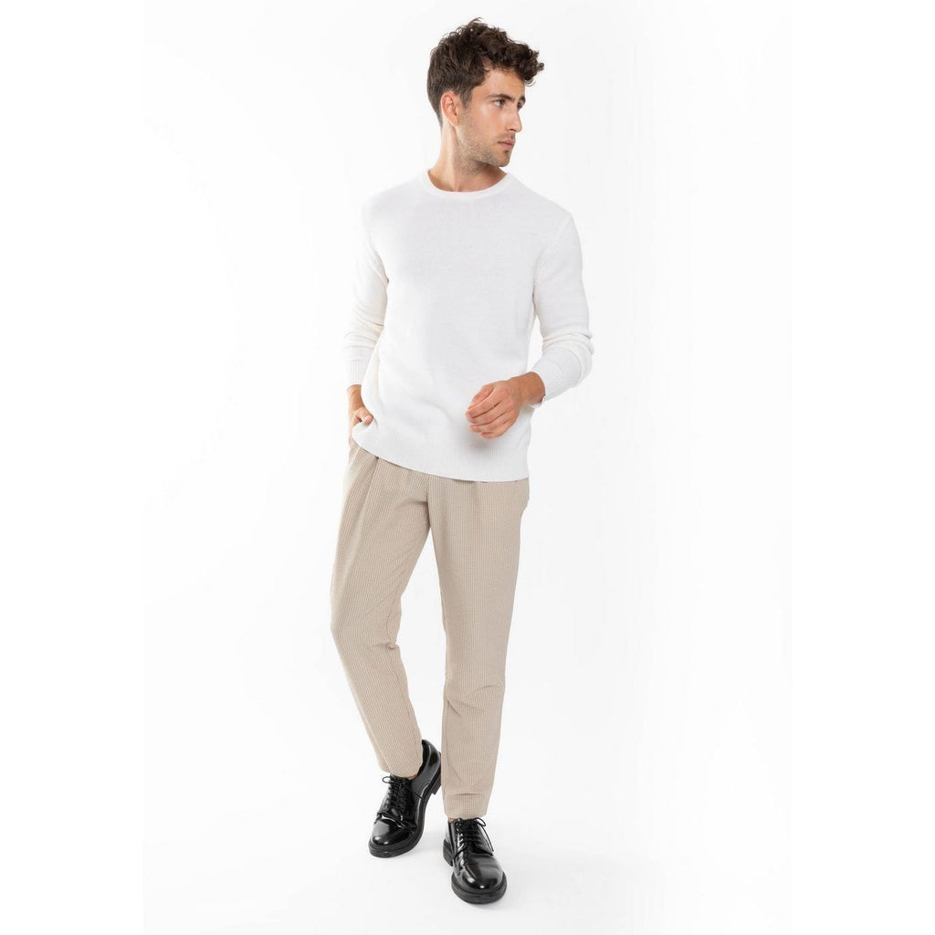 Pull Col Rond Eden Ivoire, 100% Cachemire, 4 Fils, Jersey, 320Gr - Homme - Perfect Cashmere - The Bradery