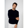 Pull Col Rond Eden Marine, 100% Cachemire, 4 Fils, Jersey, 320Gr - Homme - Perfect Cashmere - The Bradery