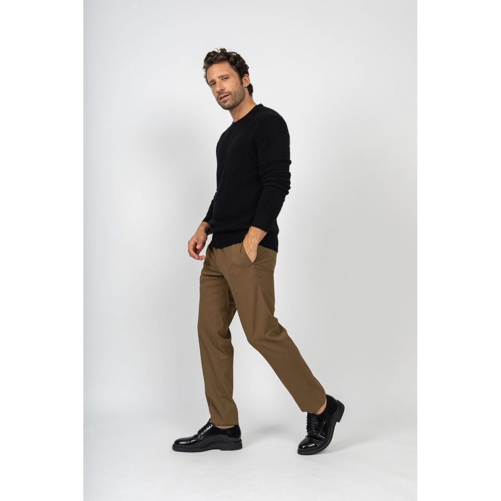 Pull Col Rond Eden Noir, 100% Cachemire, 4 Fils, Jersey, 320Gr - Homme - Perfect Cashmere - The Bradery