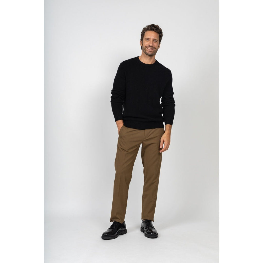 Pull Col Rond Eden Noir, 100% Cachemire, 4 Fils, Jersey, 320Gr - Homme - Perfect Cashmere - The Bradery