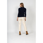 Pull Col Rond Kylie Marine, 100% Cachemire, 2 Fils, Côtes Traditionelles - Femme - Perfect Cashmere - The Bradery