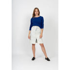 Pull Col Rond Marya Bleu Pétrol, Jersey, 100% Cachemire, 4 Fils - Femme - Perfect Cashmere - The Bradery