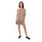 Pull Col Rond Oversize Sasha Camel, 100% Cachemire, 2 Fils, Jersey - Femme - Perfect Cashmere - The Bradery