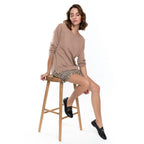 Pull Col Rond Oversize Sasha Camel, 100% Cachemire, 2 Fils, Jersey - Femme - Perfect Cashmere - The Bradery