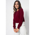 Pull Col Rond Wilma Bourgogne, Jersey, 100% Cachemire, 2 Fils - Femme - Perfect Cashmere - The Bradery