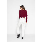 Pull Col Rond Wilma Bourgogne, Jersey, 100% Cachemire, 2 Fils - Femme - Perfect Cashmere - The Bradery