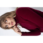 Pull Col Roulé Ashley Burgundy, 100% Cachemire, 2 Fils, Jersey - Femme - Perfect Cashmere - The Bradery