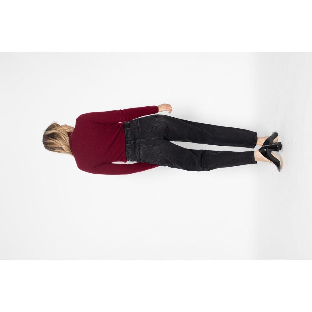 Pull Col Roulé Ashley Burgundy, 100% Cachemire, 2 Fils, Jersey - Femme - Perfect Cashmere - The Bradery
