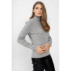 Pull Col Roulé Elly Gris Chine, 100% Cachemire, 2 Fils, Côtes Traditionelles - Femme - Perfect Cashmere - Perfect Cashmere* - The Bradery