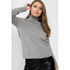 Pull Col Roulé Elly Gris Chine, 100% Cachemire, 2 Fils, Côtes Traditionelles - Femme - Perfect Cashmere - Perfect Cashmere* - The Bradery
