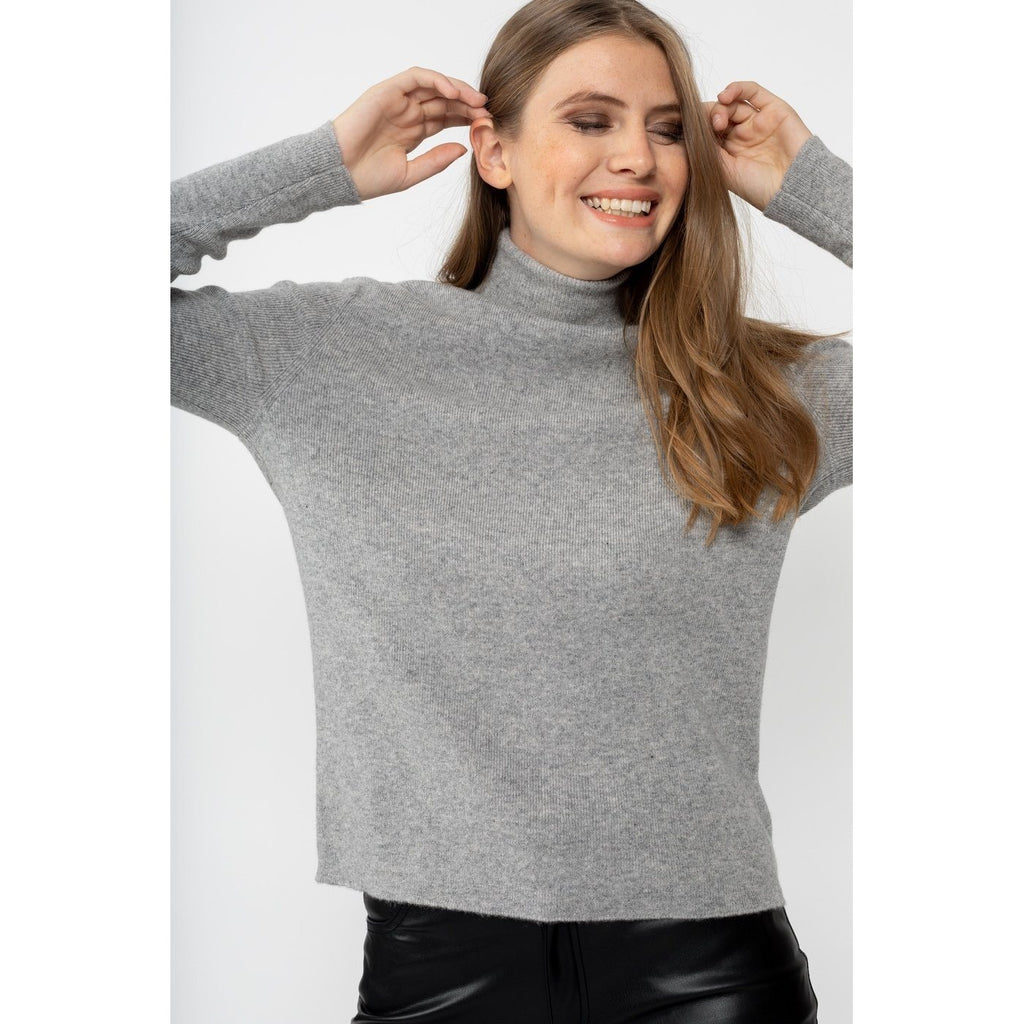 Pull Col Roulé Elly Gris Chine, 100% Cachemire, 2 Fils, Côtes Traditionelles - Femme - Perfect Cashmere - Perfect Cashmere* - The Bradery