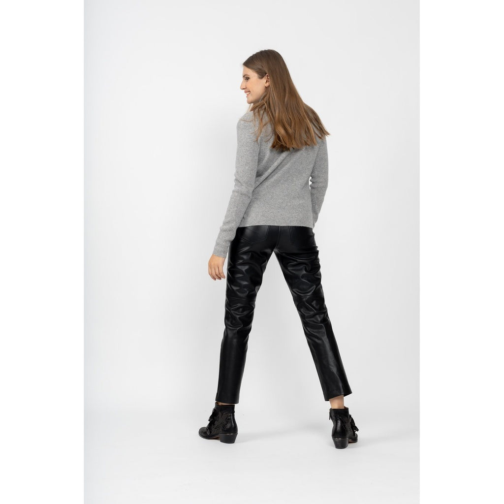 Pull Col Roulé Elly Gris Chine, 100% Cachemire, 2 Fils, Côtes Traditionelles - Femme - Perfect Cashmere - Perfect Cashmere* - The Bradery