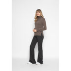 Pull Col Roulé Loose Tracy Taupe, 100% Cachemire, 2 Fils, Jersey - Femme - Perfect Cashmere - The Bradery