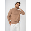 Pull Col Roulé Marius Camel, Jersey, 345 Gr, 100% Cachemire, 4 Fils - Homme - Perfect Cashmere - The Bradery