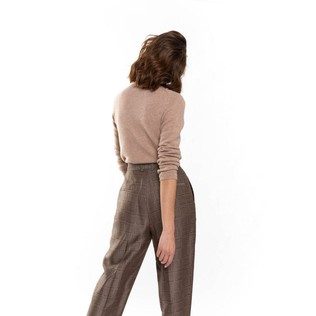 Pull Col Roulé Willow Camel, 100% Cachemire, 4 Fils, Jersey, 271Gr - Femme - Perfect Cashmere - The Bradery