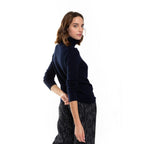 Pull Col Roulé Willow Marine, Jersey, 271 Gr, 100% Cachemire, 4 Fils - Femme - Perfect Cashmere - The Bradery