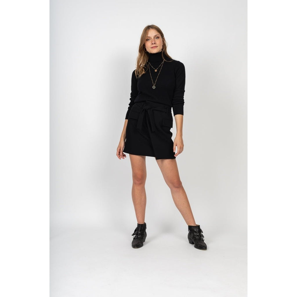 Pull Col Roulé Willow Noir, Jersey, 271 Gr, 100% Cachemire, 4 Fils - Femme - Perfect Cashmere - The Bradery