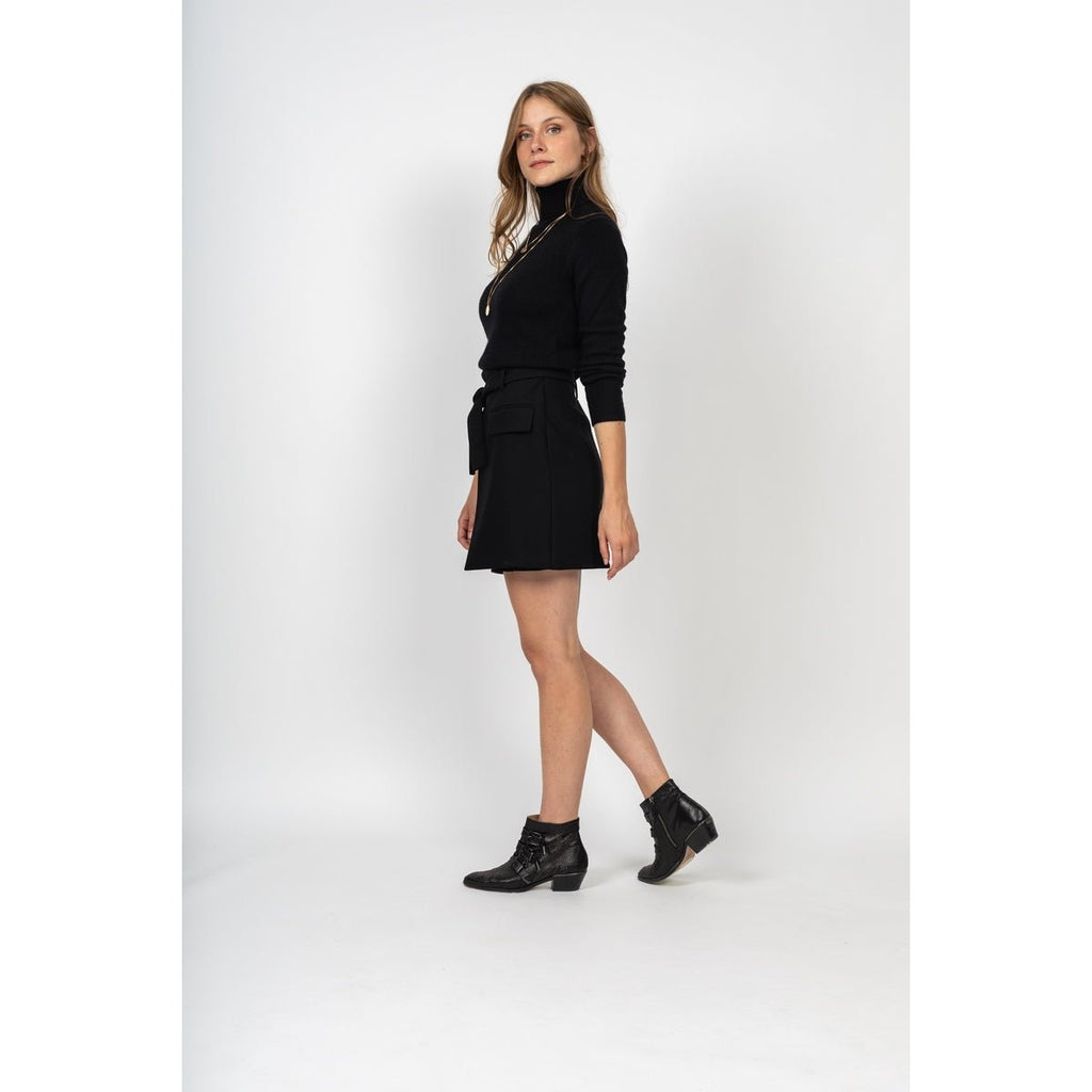 Pull Col Roulé Willow Noir, Jersey, 271 Gr, 100% Cachemire, 4 Fils - Femme - Perfect Cashmere - The Bradery