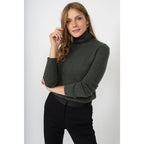 Pull Col Roulé Willow Vert Sombre, 100% Cachemire, 4 Fils, Jersey, 271Gr - Femme - Perfect Cashmere - The Bradery