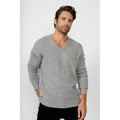 Pull Col V Enzo Gris Chine, 100% Cachemire, 4 Fils, Jersey, 332Gr - Homme - Perfect Cashmere - The Bradery