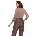 Pull Col V Gaby Camel, 100% Cachemire, 4 Fils, Jersey - Femme - Perfect Cashmere - The Bradery