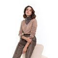 Pull Col V Gaby Camel, 100% Cachemire, 4 Fils, Jersey - Femme - Perfect Cashmere - The Bradery