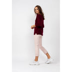 Pull Col V Loose Thais Burgundy, 100% Cachemire, 2 Fils, Jersey - Femme - Perfect Cashmere - Perfect Cashmere* - The Bradery